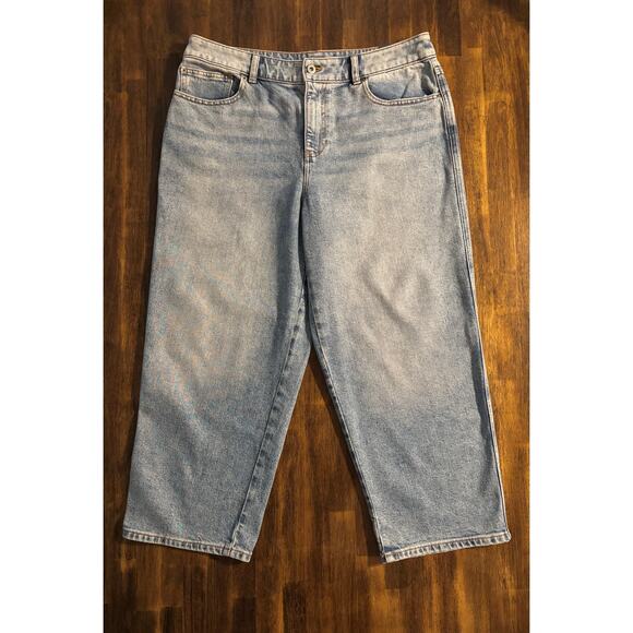 Talbots Women's 14 Petite 36 x 25 Jeans Ankle Straight High Rise Blue Denim - Picture 1 of 11